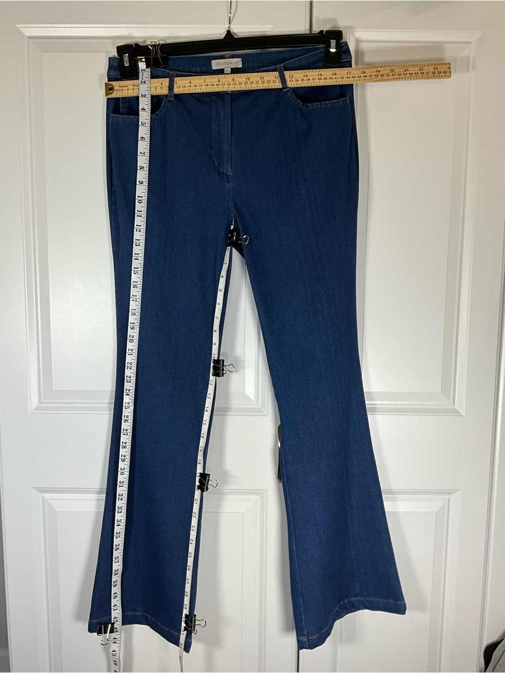 Anatomie Travel Pants Size L Blue Denim Performance Flare Stretch Jeans - Picture 5 of 7